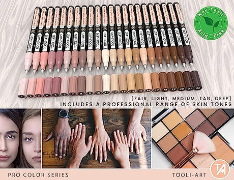 Acrylic Paint Pens 22 Assorted Pro Color Series Markers Set 0.7mm Extra Fine Tip for Rock Painting, Glass, Mugs, Wood, Metal, Canvas, DIY Projects, TOOLI-ART