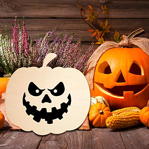 Large Size Wooden Pumpkin Cutout Unfinished Wood Craft Cutout Blank Pumpkin Shape Cutout for Halloween Thanksgiving Party DIY Decoration, 11 x x10 WILLBOND