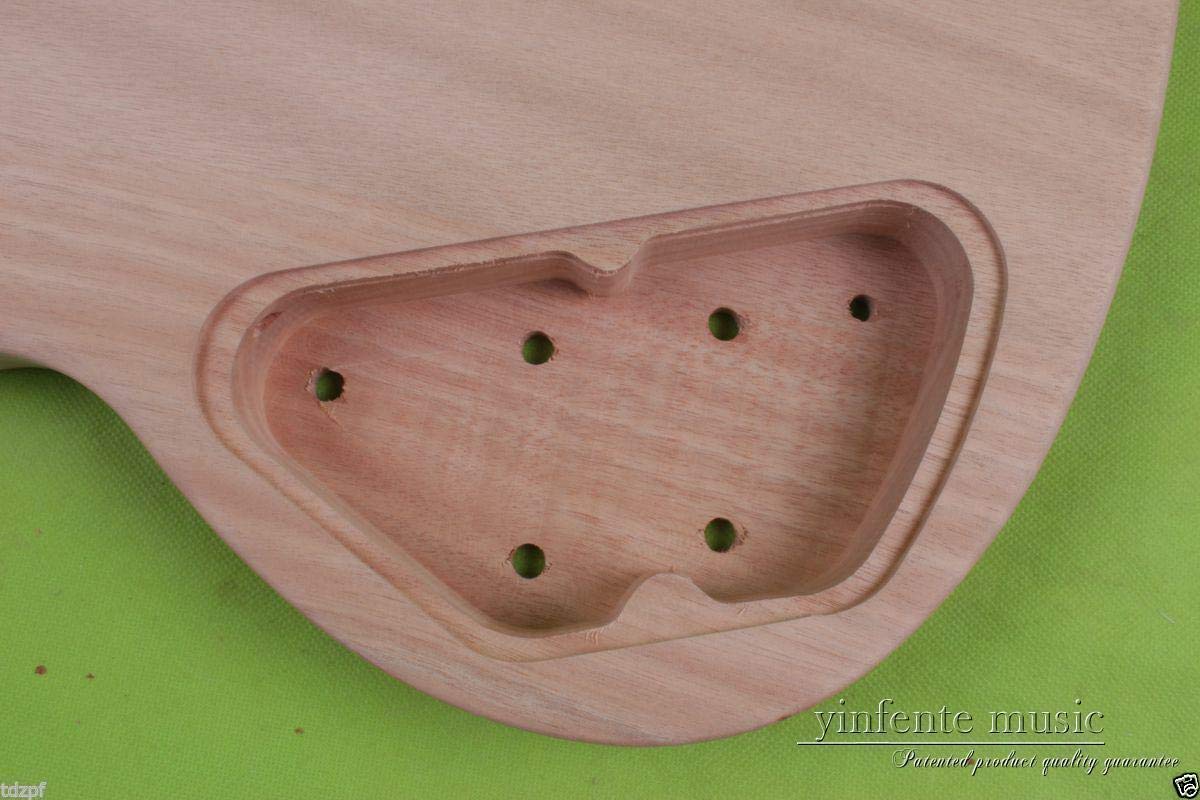 Unfinished Guitar Body Mahogany Wood Set in Heel DIY electric guitar Body replacement HH pickups - WoodArtSupply