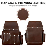 AP-Leather PRO-19 100% Genuine Full Grain Leather Tool Belt/Pouch/Bag, Tool Belt with Suspenders, Comfort Back Support Tool Pouches with Suspenders AP LEATHER