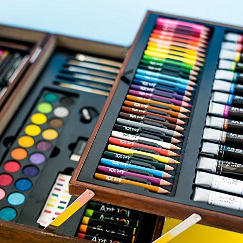 Art 101 Deluxe Art Set, Assorted Colors, 215 Pieces (53215) - WoodArtSupply