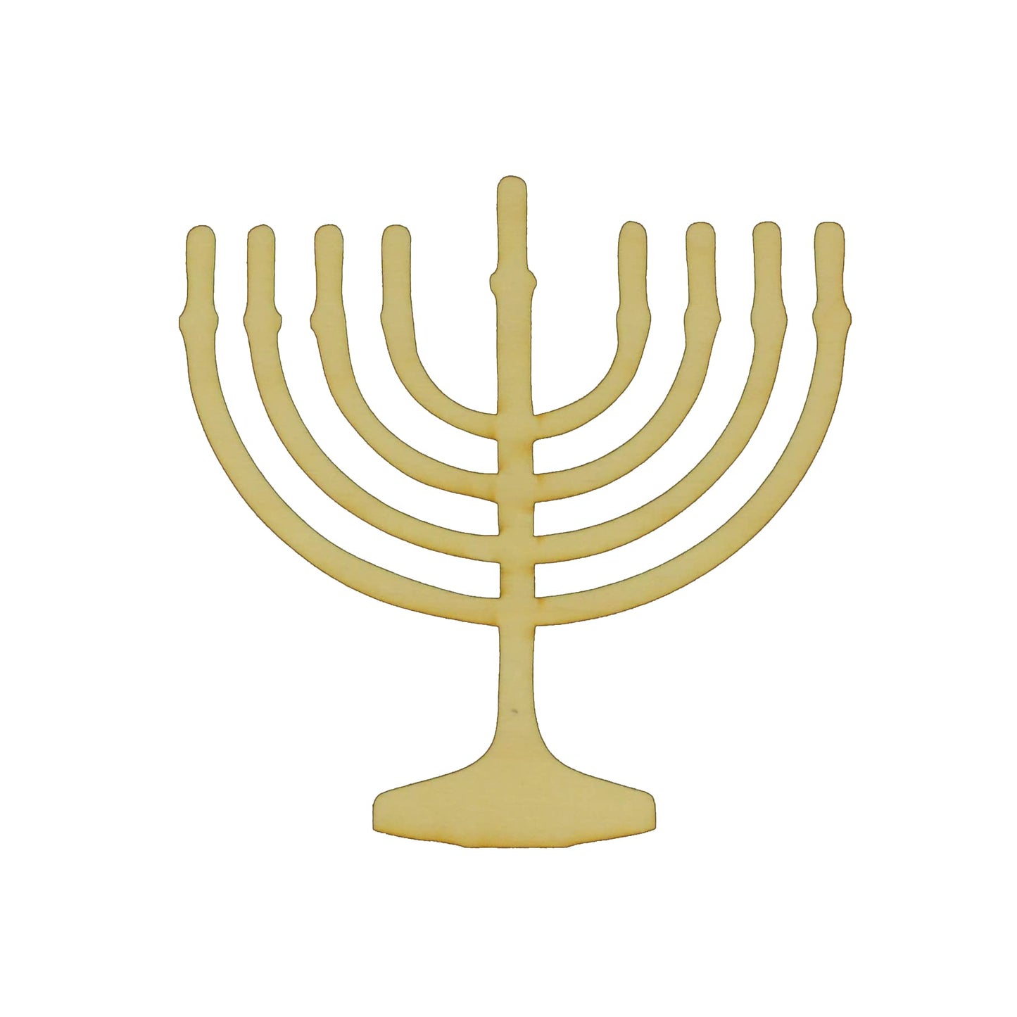 Unfinished Menorah Wood Cut Out Available in a Variety of Sizes and Thicknesses (1/4” Thickness, Small 4" x 4" (Package of 10)) - WoodArtSupply