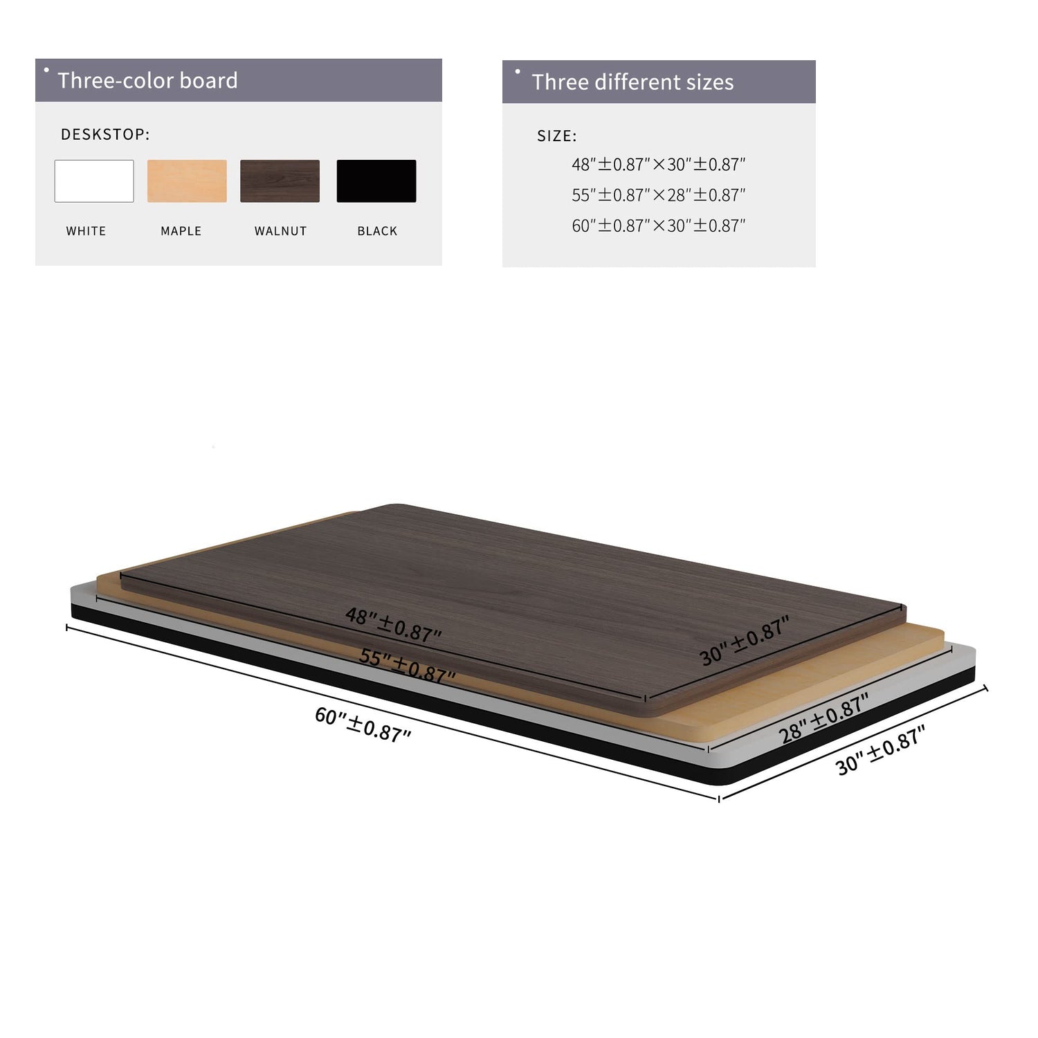 ALFA BUSINESS 55" x 28" Universal Table Top, Solid One Piece Wooden Desktop, Tabletop for Standard & Sit to Stand Desk Frame, Counter Top for Home or ALFA BUSINESS