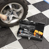 Torin ATB102B 16" Hip Roof Style Portable Steel Tool Box with Metal Latch Closure, Black Torin