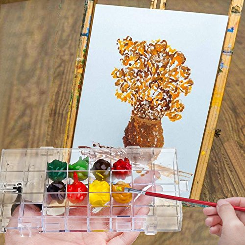 joybest Watercolor Palette Box 24-Well Paint Palette Box Airtight Leak Proof Travel Palette Case for Watercolors Half Pans, Acrylic, Gouache and Oil joybest
