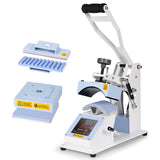 PYD Life 3 in 1 Mini Combo Heat Press Machine for Label Tag 5.8 x 5.8 Inch Light Blue 110 V Cap Hat Heat Press Machine,Sublimation Pens Heat Press PYD Life