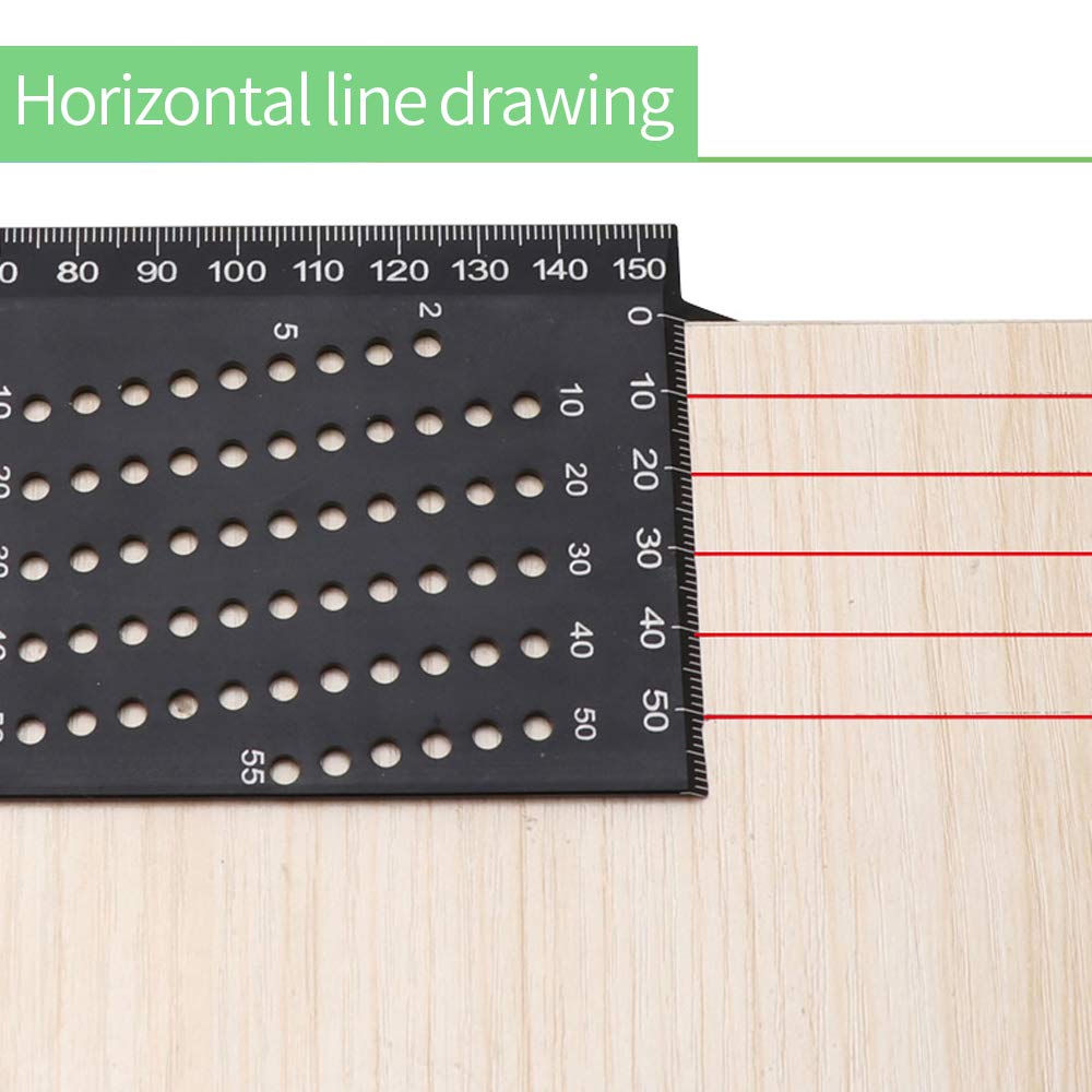 Aluminum Alloy Woodworking Square Size Measure Ruler, 3D Mitre Angle Measuring Template Tool, 45 90 Degree Carpenter's Layout Ruler Gauge Woodworking - WoodArtSupply