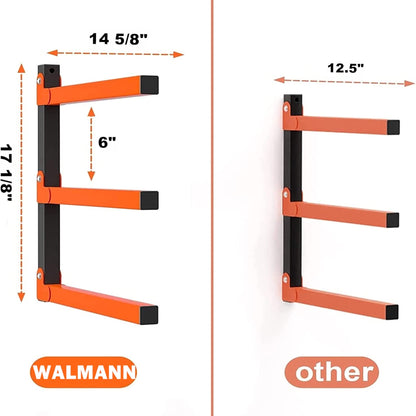 WALMANN Wall Mount Heavy Duty Lumber Rack, Lumber Storage Rack for Garage, Overhead Wood Storage Rack for Woodworking Shop(1 Pair) - WoodArtSupply