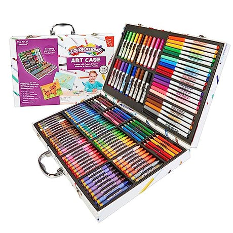 Colorations - Creative Artist Case - 150 pcs - Markers, Crayons, Colored Pencils, Paper, Art Set for Kids, Coloring Kit, Washable Colorations