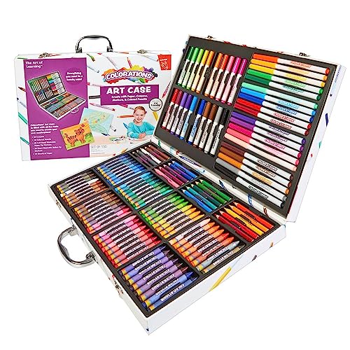 Colorations - Creative Artist Case - 150 pcs - Markers, Crayons, Colored Pencils, Paper, Art Set for Kids, Coloring Kit, Washable - WoodArtSupply