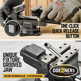 Dual-Purpose Bench Vise 3.3" Universal with Multifunctional jaw, 360° Swivel Clamps on Vise, Multi-functional Combined Vise with Quick Adjustment, WoodArtSupply