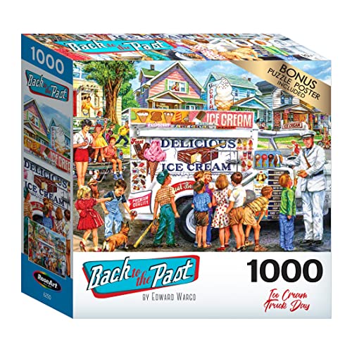 Back to The Past 1000 PC Jigsaw Puzzle - Ice Cream Truck Day - WoodArtSupply