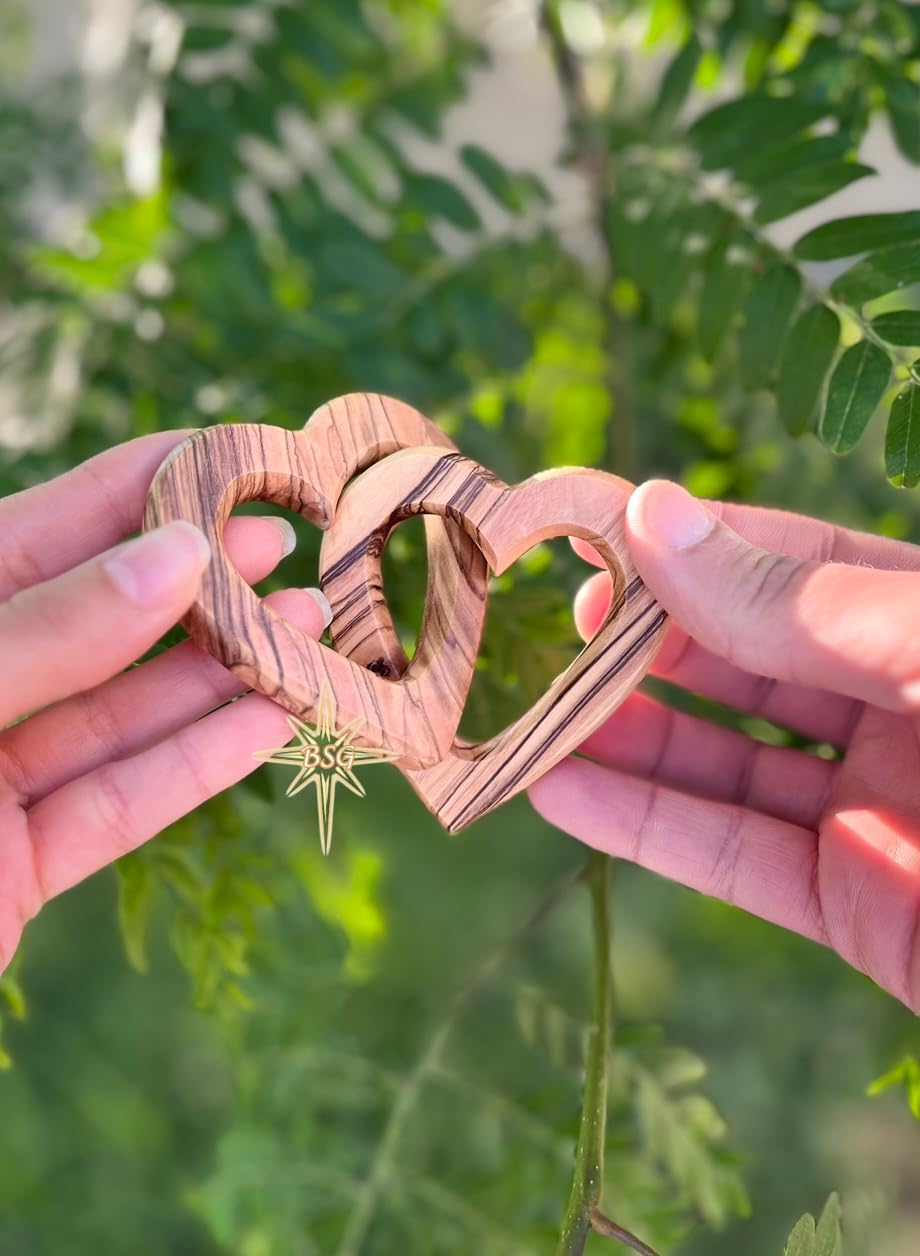 Customized Gifts, Olive Wood Hearts, Personalized Valentines Day Gift, Together Forever, Unique and Cute for Engagement, Wedding, Anniversary, Dacaret Factory