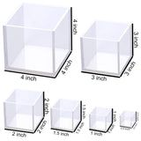 RESINWORLD Set of 4", 3", 2", 1.5", 1", 0.5" Clear Silicone Cube Molds, Large Deep Square Epoxy Resin Mold, Transparent Cube Silicone Molds for Resin ResinWorld