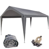 Sunnyglade 10x20 Feet Carport Replacement Top Canopy Cover with Fabric Pole Skirts and Accessories for Car Garage Shelter Tent, Dark Grey(Only Top Sunnyglade
