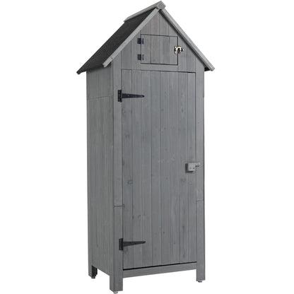 Outdoor Storage Cabinet, Garden Wood Tool Shed, Outside Wooden Shed Closet with Shelves and Latch for Yard, Patio, Deck and Porch,30.3”L X 21.3”W X - WoodArtSupply