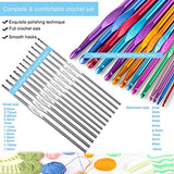 Weabetfu 102pcs Crochet Hooks Set Crochet Hook Kit with Case Ergonomic Crochet Needles for Arthritic Hands and Crochet Accessories Complete Crochet Weabetfu