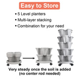 Vertical Planter 5 Tier Stackable Planters Garden Planters Strawberry Herb Flower and Vegetable Planter Indoor Outdoor Gardening Pots with Removable GameXcel