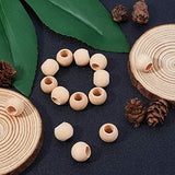 PH PandaHall 300 Pcs 14mm Natural Unfinished Wood Spacer Beads Large Hole Round Ball Wooden Loose Beads for Crafts DIY Jewelry Bracelet Making PH PandaHall