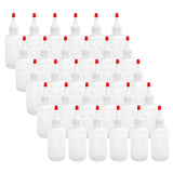Hedume 30 Pack 4-Ounce Plastic Squeeze Bottles with Red Tip Cap and Measurement - BPA-Free, Latex-Free, Food-Grade - Good for Crafts, Art, Glue, Hedume