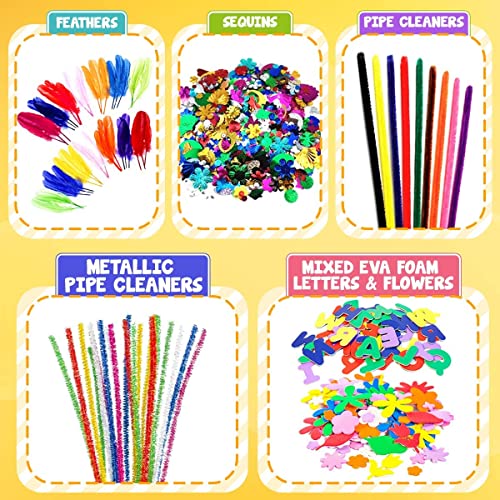 FUNZBO Arts and Crafts Supplies for Kids - Kids Craft Kit with Art Supplies & Craft Supplies, Preschool Learning Activities, School Art Project, DIY FUNZBO