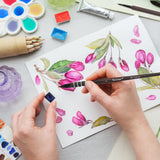 Dainayw Artist Paint Brush Organic Synthetic Blue Squirrel Horse Hair Set of 10 for Watercolor Acrylic Gouache Oil and Tempera Painting dainayw