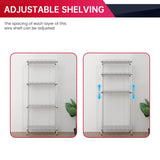BestOffice 4-Shelf Adjustable Storage Shelving Unit Metal Rack Wire Shelf 600Lbs Capacity with 4 PP Sheets 18L x 12W x 44H for Laundry Bathroom BestOffice