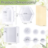 Potchen 3 Pcs Large Silicone Molds for Resin Glossy Deep Square Molds Hexagon Silicone Molds Bookends Resin Mold with 3 Pcs Round Epoxy Resin Molds Potchen