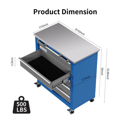 LARBANKE 5-Drawer Rolling Tool Chest,Tool Cabinet on Wheels with Keyed Locking System and Drawer Liners,Tool Chest with Link Buckle and can be - WoodArtSupply