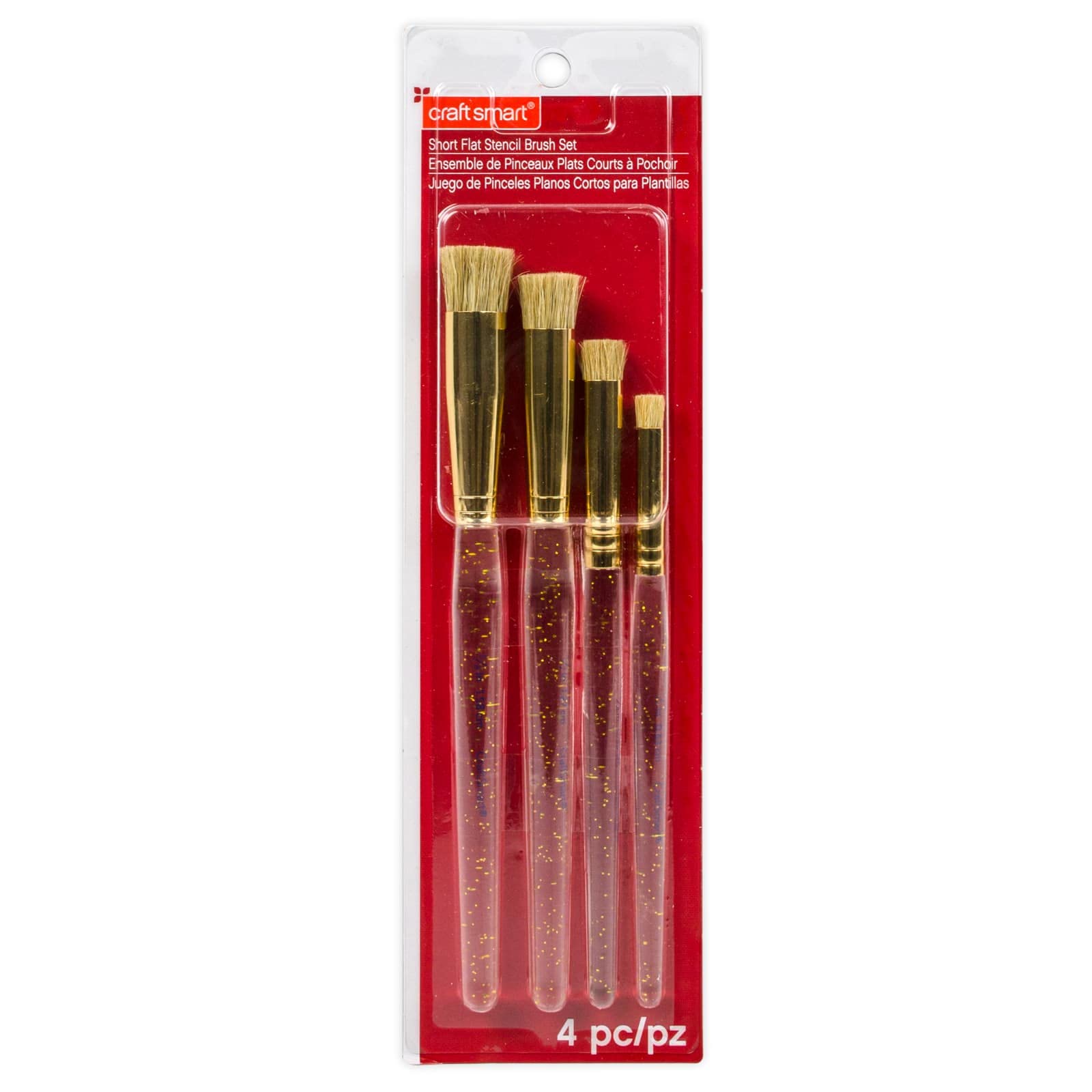 Short Flat Stencil Brush Set by Craft Smart®, 4 Pack - WoodArtSupply