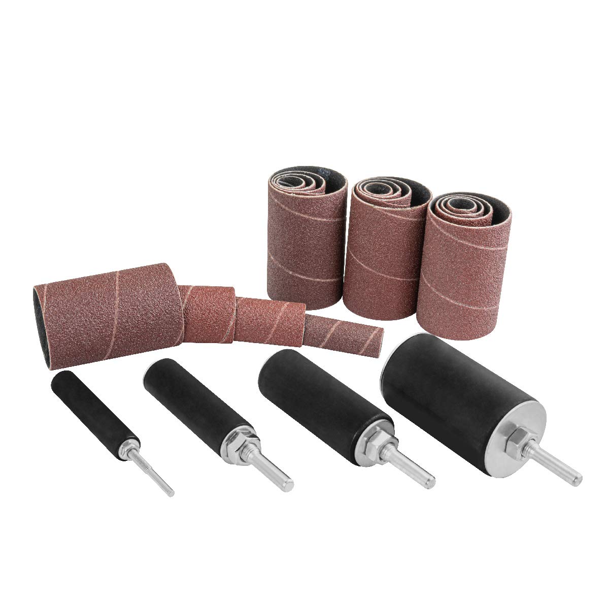 POWERTEC 71634 20-Piece Drill Press Sanding Drum Kit w/ ¼ and 1/8 inch Shanks, Spindle Sander Sleeves, Tool Carrying Case POWERTEC