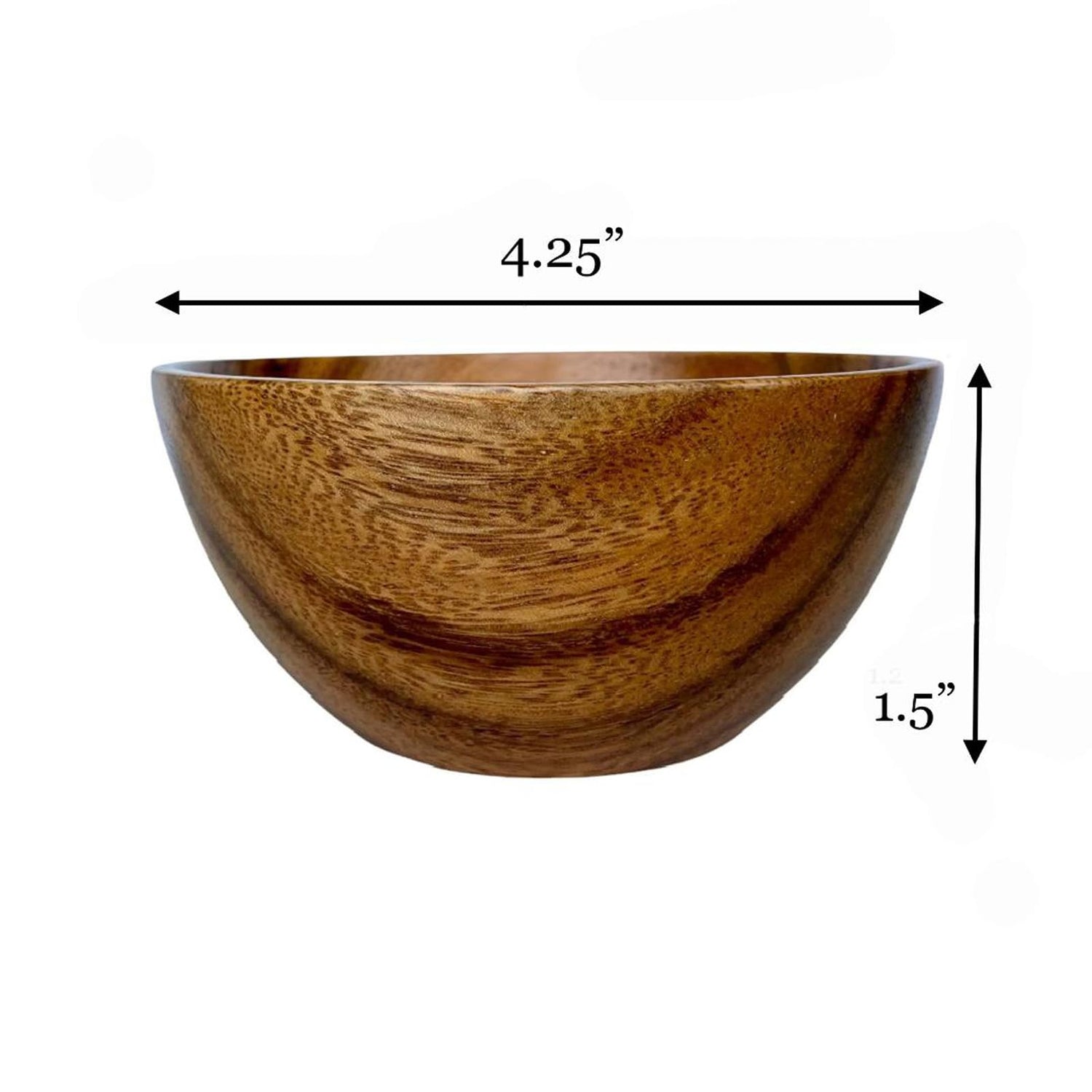 WRIGHTMART Wood Bowl Set of 4. for Food, Snack, Cereal, Nuts, Appetizer, Dips, Condiments, Chocolates, Charcuterie Cups, Decorative, Handmade of WRIGHTMART