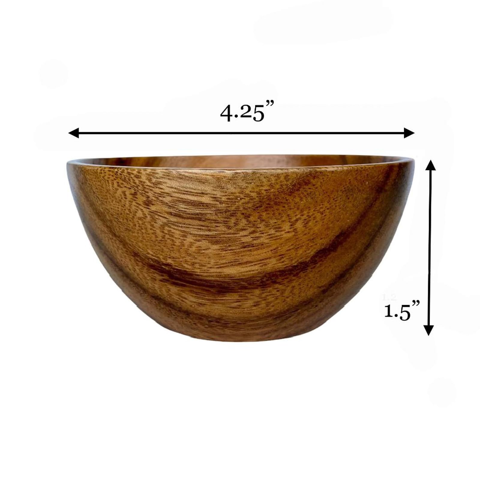 WRIGHTMART Wood Bowl Set of 4. for Food, Snack, Cereal, Nuts, Appetizer, Dips, Condiments, Chocolates, Charcuterie Cups, Decorative, Handmade of - WoodArtSupply