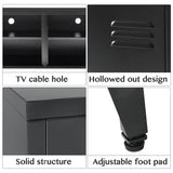 HOPUBUY Metal Storage Cabinet with Lock, Steel Locker Cabinet with Removable Shelves and 2 Locking Doors, Black Storage Cabinets for Home, Garage, HOPUBUY