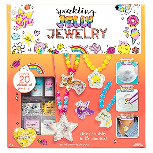 Just My Style Sparkling Jelly Jewelry, Make Your Own Squishy Jewelry, Create 25 Pieces of Jelly Jewelry, Fun Weekend or Sleepover Activity, Great Just My Style