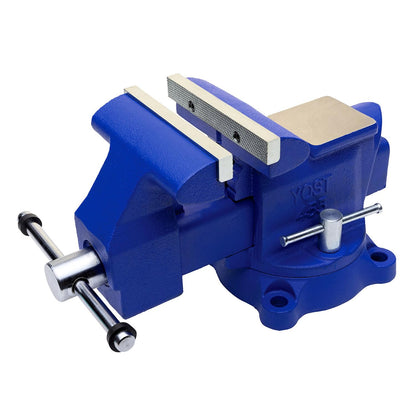 Yost Vises 455 Combination Vise | 5.5 Inch Jaw Width Heavy-Duty Utility Pipe and Bench Vise |Secure Grip with Swivel Base| Made with Cast Iron and - WoodArtSupply