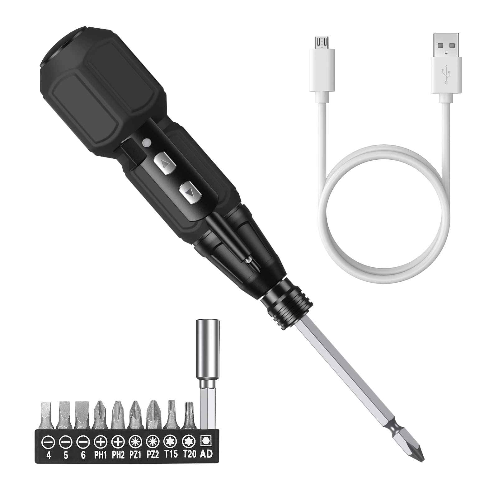 AMIR Electric Screwdriver Cordless, Rechargeable Power Screwdrivers Set, Portable Automatic Home Repair Tool Kit with LED Lights and USB Cable - WoodArtSupply