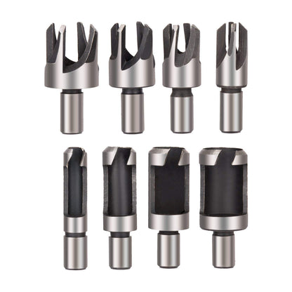 Rocaris 23-Pack Woodworking Chamfer Drilling Tool, 6pcs 1/4" Hex 5 Flute 90 Degree Countersink Drill Bits, 7pcs Three Pointed with L-Wrench, 8PCS