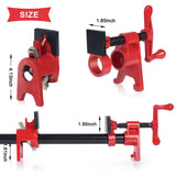 FASTORS Wood Clamps 2-Pack 3/4 Inch Pipe Clamps for Woodworking Heavy Duty with 2 Sets Pads, Install 3/4"Pipes for Use as Bar Clamps Red FASTORS