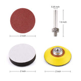 2 Inch Sanding Discs Kit, 100PCS 60-3000 Grit Sandpaper with 1/4" Shank Backing Plate and Soft Foam Buffering Pad, for Drill Grinder Rotary Tool, LotFancy