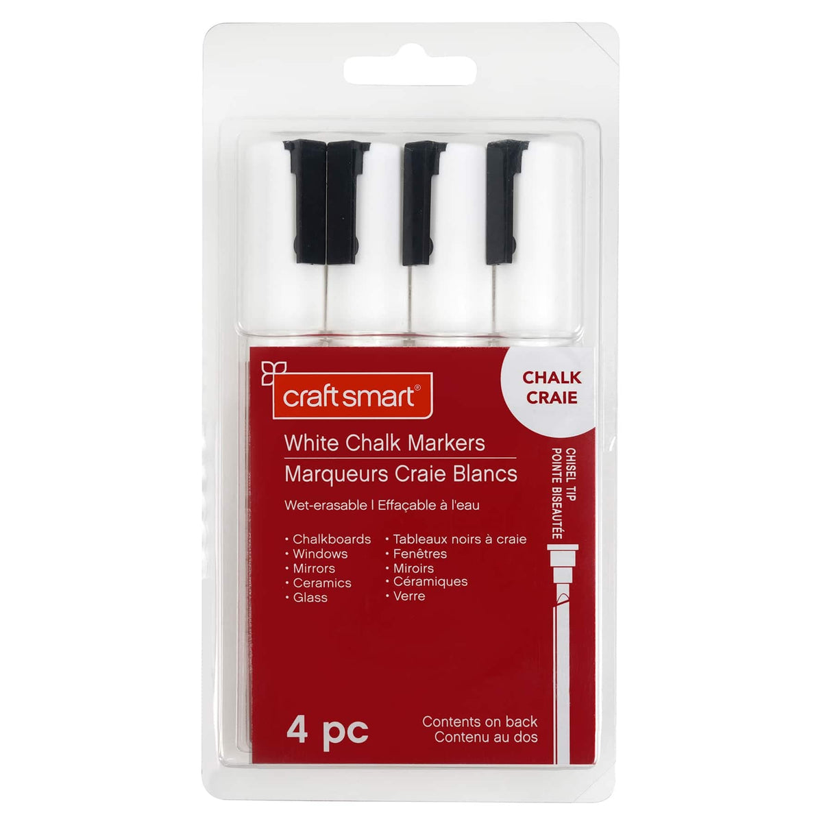 Craft Smart 6 Packs: 4 ct. (24 total) White Chisel Tip Chalk Marker Set Craft Smart