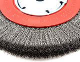 Forney 72751 Wire Bench Wheel Brush, Narrow Face Fine Crimped with 1/2-Inch and 5/8-Inch Arbor, 6-Inch-by-.008-Inch Forney