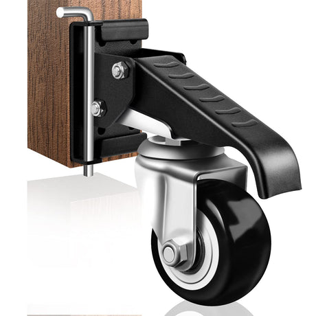 SPACECARE Workbench Casters kit 600Lbs Heavy Duty Quick Release 2 Mounting Options Retractable Workbench Stepdown Caster Wheels Adjustable SPACECARE