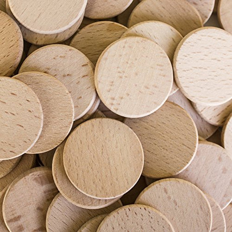 Round Unfinished 1.5" Wood Cutout Circles Chips for Arts & Crafts Projects, Board Game Pieces, Ornaments (100 Pieces) Super Z Outlet