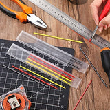 Hiboom 2 Pack Solid Carpenter Pencil with 14 Refill, Long Nosed Deep Hole Mechanical Pencil Marker with Built-in Sharpener for Carpenter Woodworking Hiboom