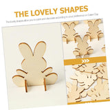 Kisangel 16 pcs DIY White Embryo Rabbit Unfinished Wood Planks Farmhouse Easter Decor Wood Rabbit Slices Indoor Easter Decorations Unfinished Wood Kisangel