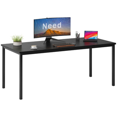Need 70.8 Inch Executive Office Desk, Large Stylish Computer Desk, Simple Study Writing Desk, Workstation Business Furniture for Home Office, Black