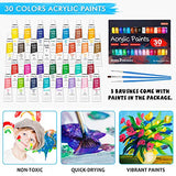 69 Pack Kids Paint Set, Shuttle Art Art Set for Kids with 30 Colors Acrylic Paint, Wood Easel, Canvas, Painting Pad, Brushes, Palette and Smock, Shuttle Art