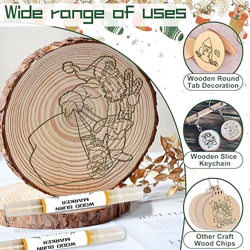 Wood Burn Pen, Marker Pen Set for Wooden Burning with Replacement Nib, Perfect for Artists and Beginners in DIY Wood Burning Craft Projects(4pcs)