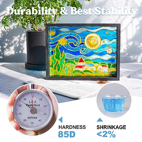 LET'S RESIN UV Resin with Light,Upgraded 200g Crystal Clear&Low Odor UV Resin Kit,UV Light,Silicone Mat,Ultraviolet Epoxy Resin Hard,UV Resin Starter LET'S RESIN